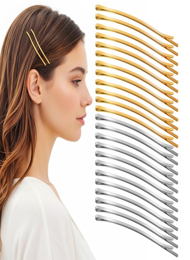 Ymapinc 40Pcs Large Bobby Pins for Women - 3.35inch Long Non-Slip Decorative Metal Clips for Thick Hair Style Holder, Wedding Daily Wear - Gold+Silver - Image 1